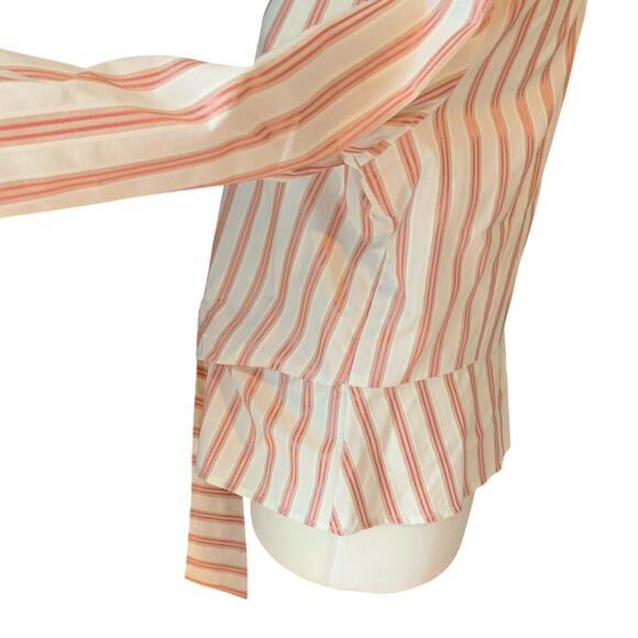 Jones New York Womens L Button Down Long-sleeved V-neck peplum Blouse Top NWT - Picture 3 of 10